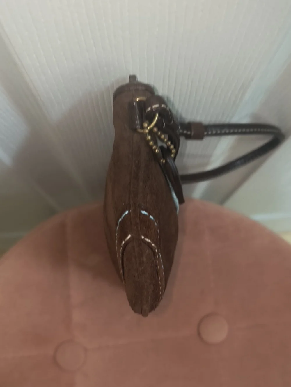 Vintage Coach Brown Suede Wristlet - Picture 6 of 7
